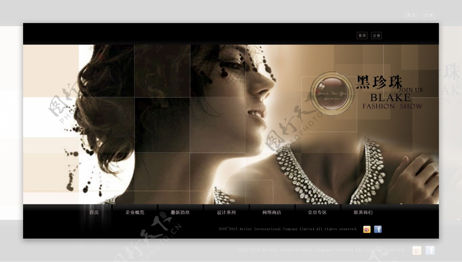 黑珍珠全屏网站设计