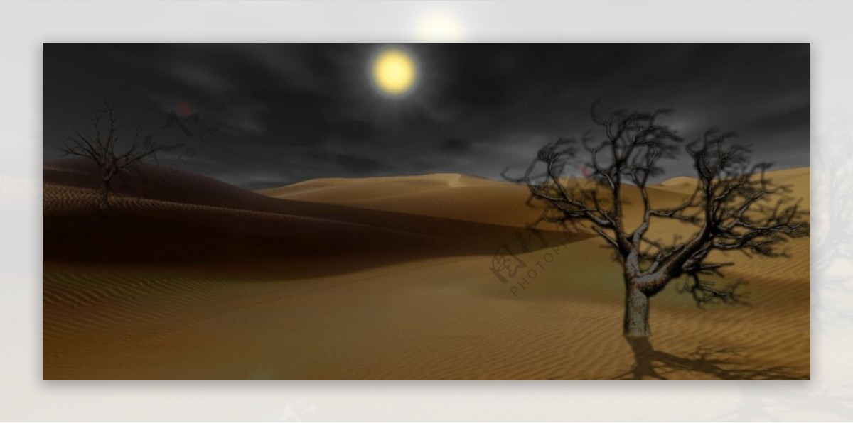 梦幻舞台LED背景荒漠枯树视频