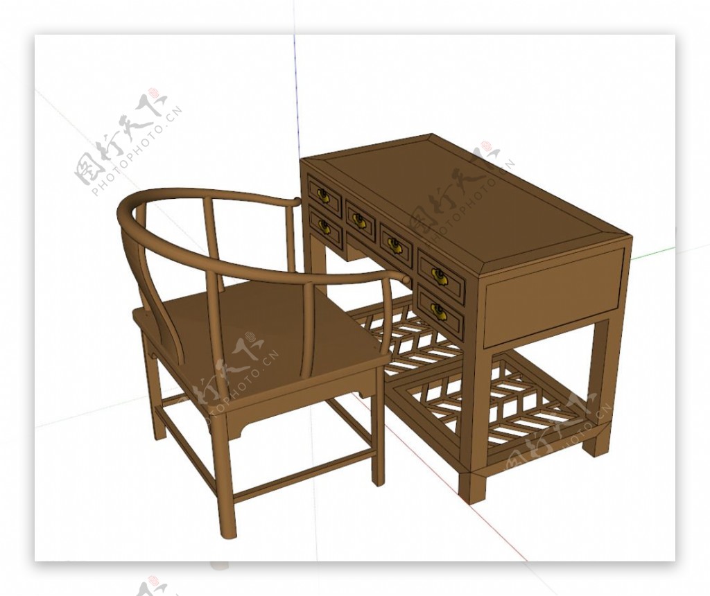 中式家具中式书桌椅图片