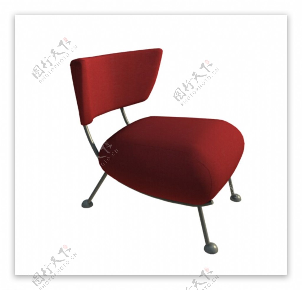红色椅子模型图片