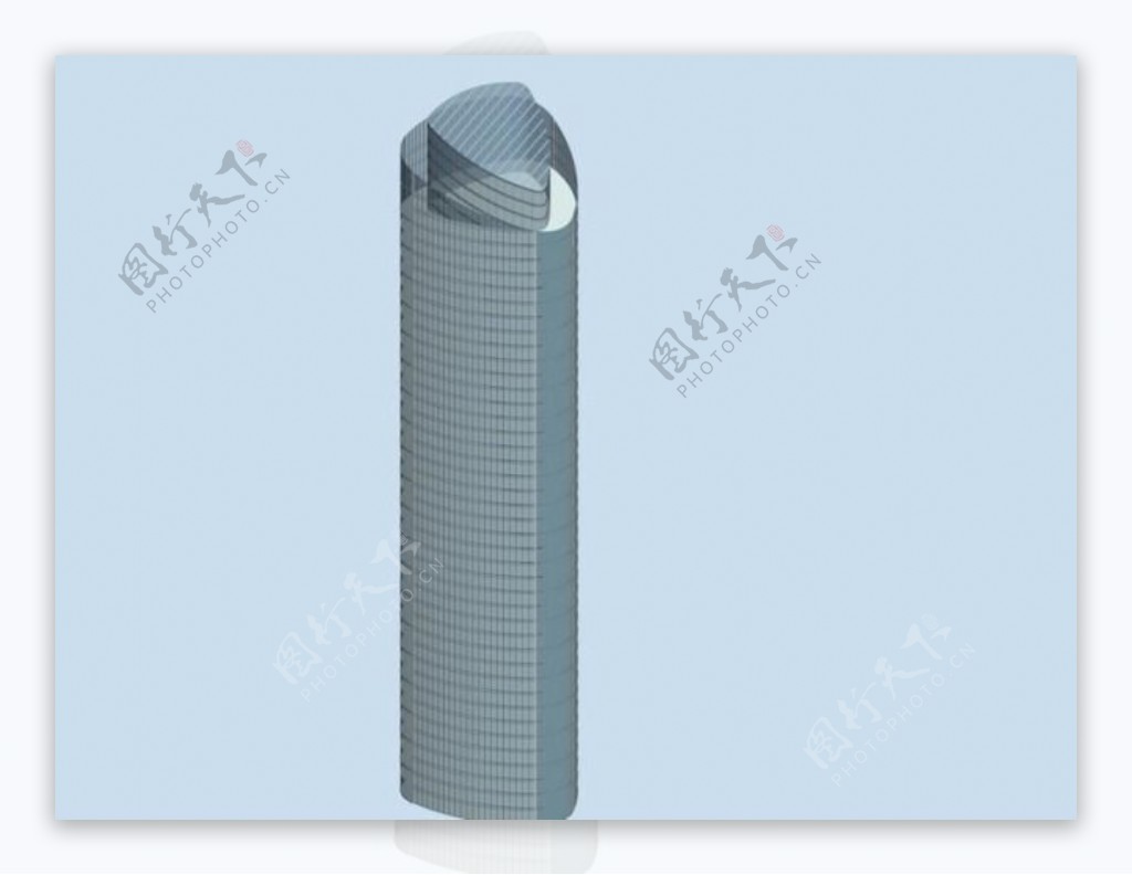 豪华三角柱形简模建筑3D模型