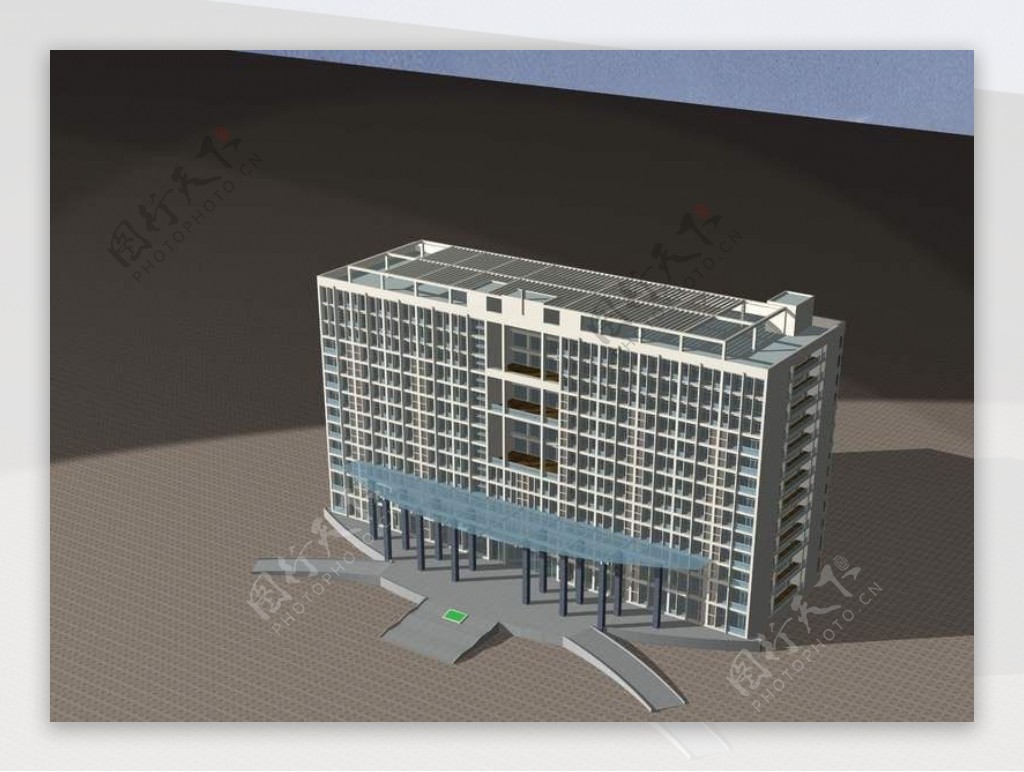 豪华时尚多层公建建筑3D模型