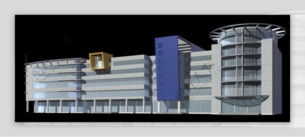 气派商业街建筑3D模型