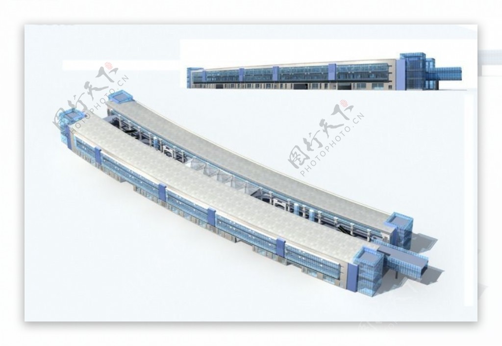 多层公共建筑商业城办公楼3D模型