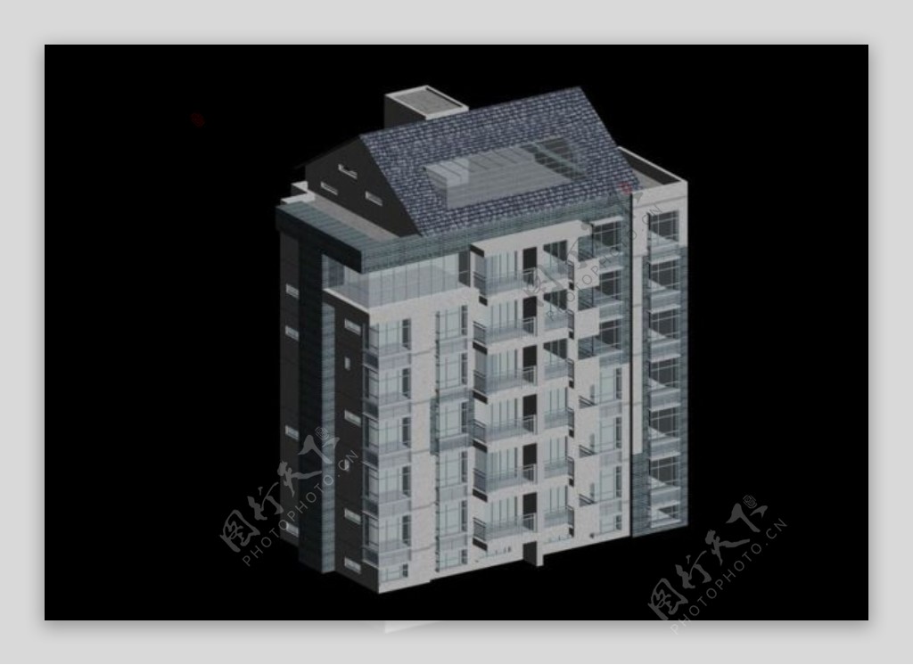 独栋现代多层住宅区建筑3D模型设计