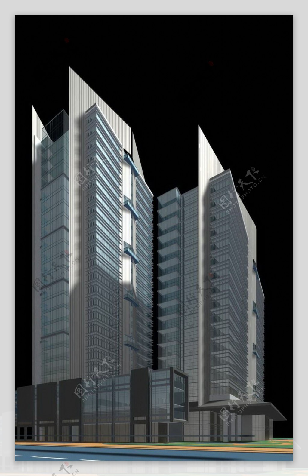 现代高层建筑设计3D模型