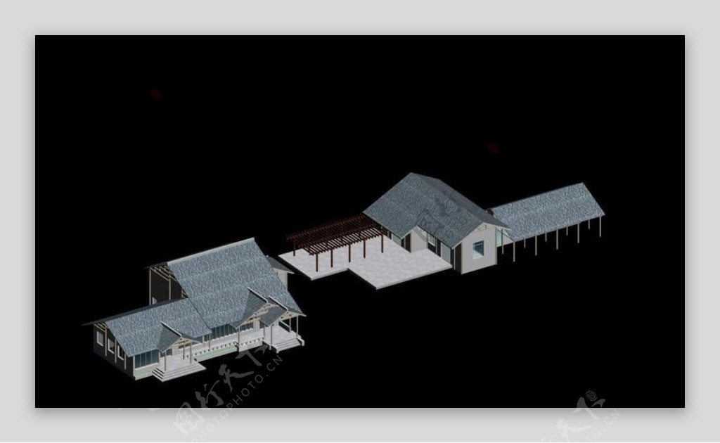 古典风格小公建建筑3D模型