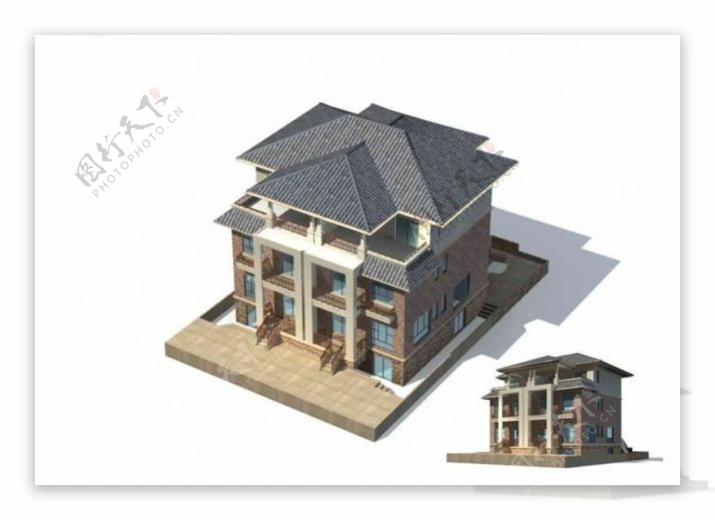 多层别墅3D模型效果图