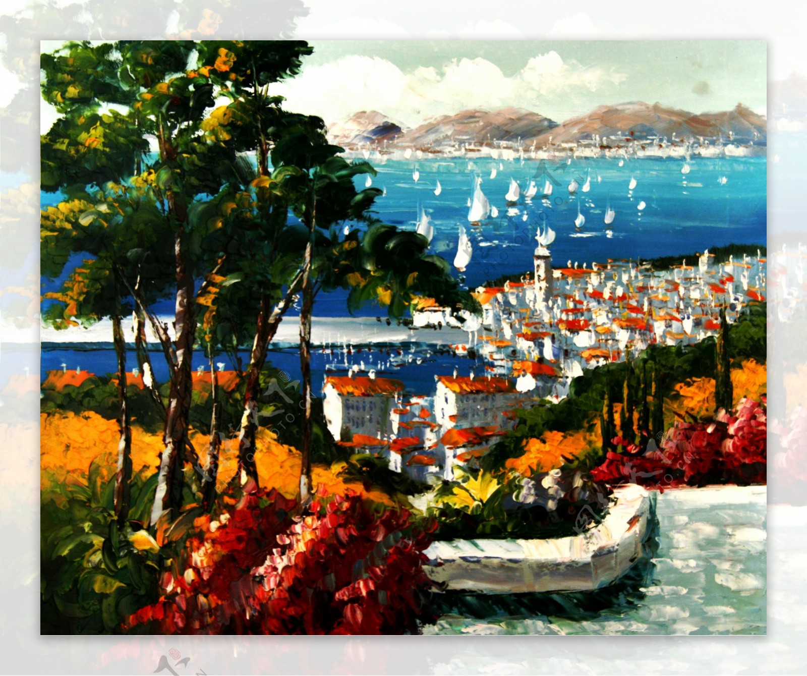 地中海油画图片