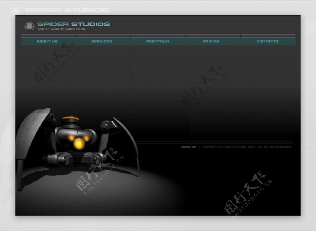 超酷机械风格flash网站模板