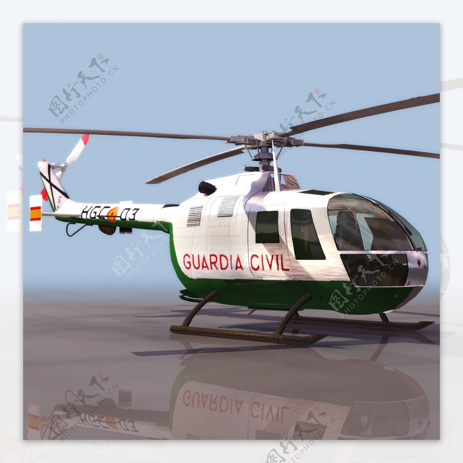 BO105直升机模型010