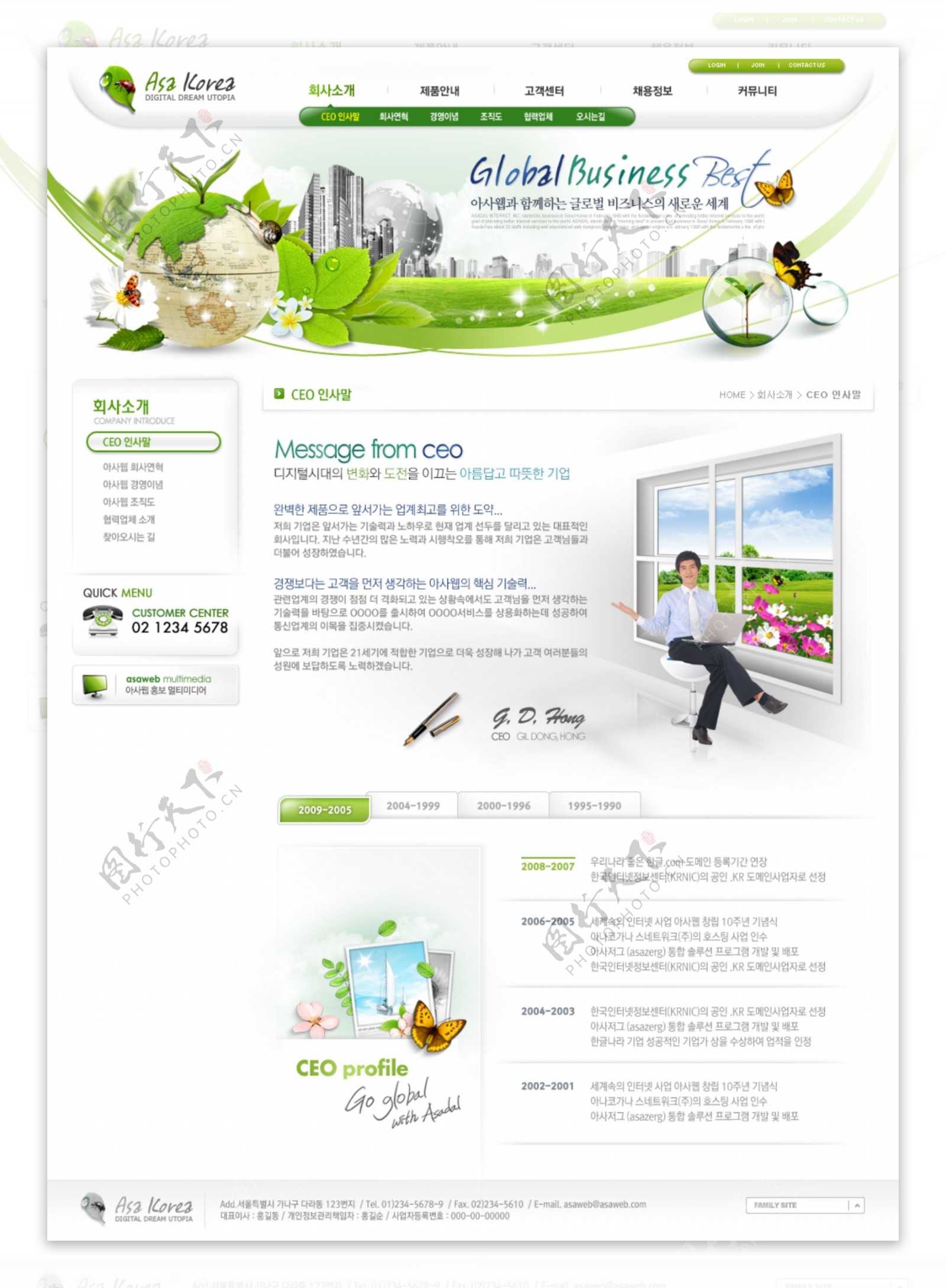 全球商务网页模版图片