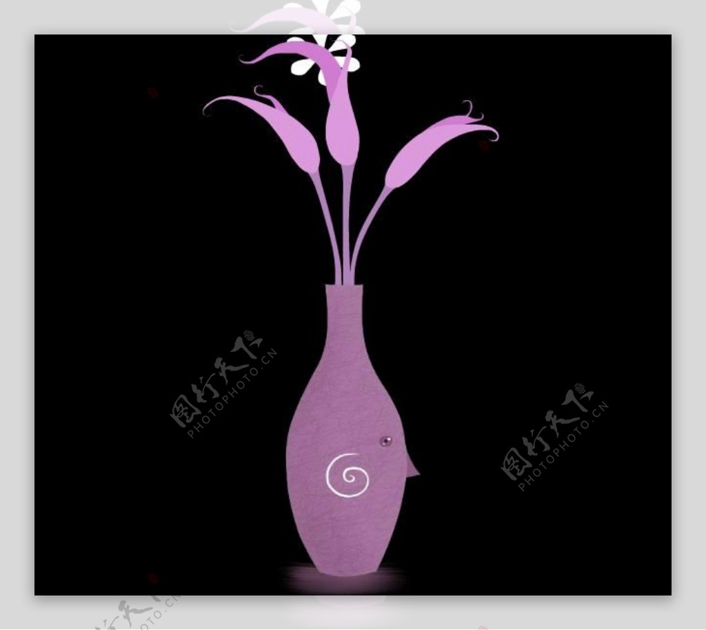 紫色花瓶图片