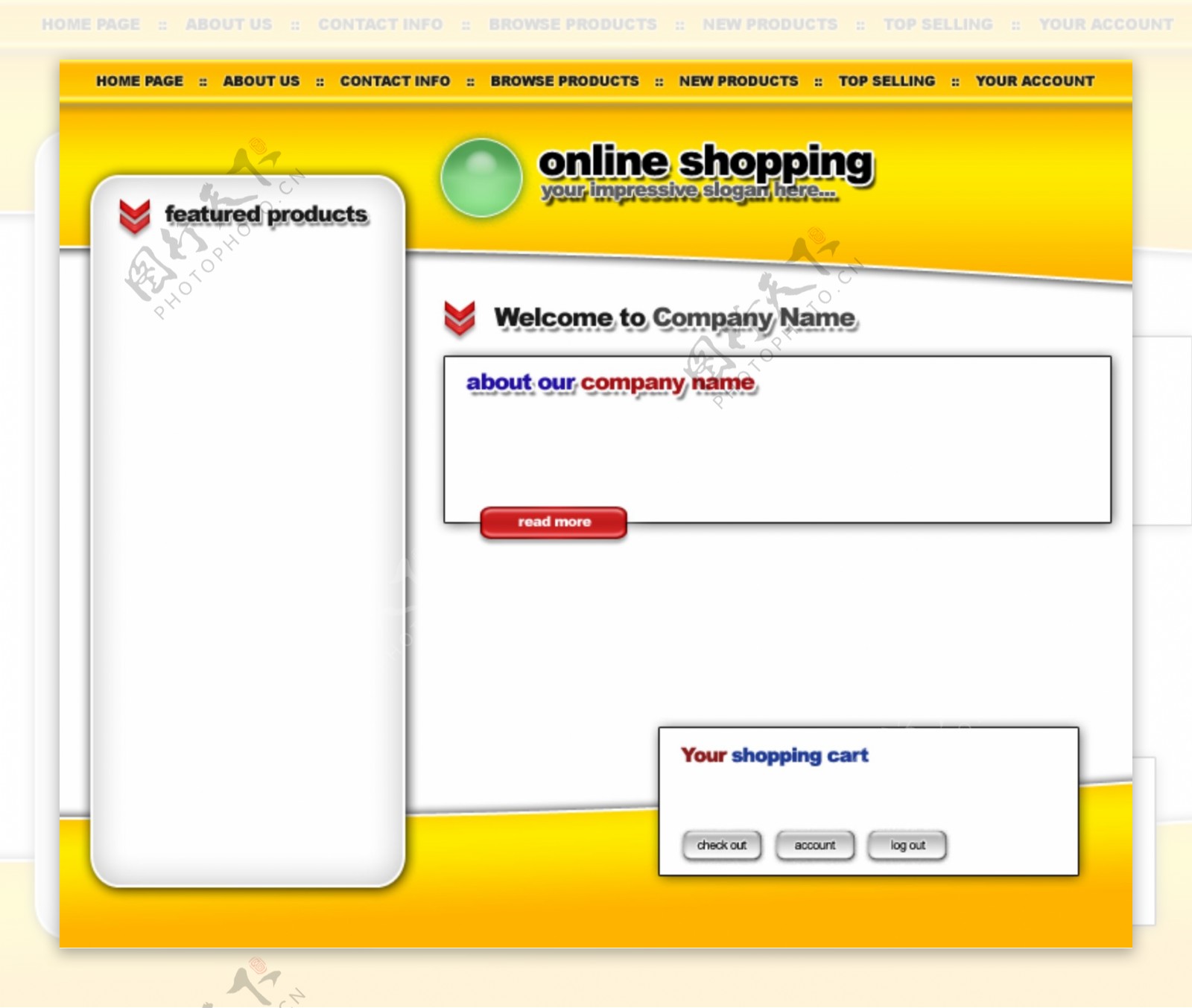 欧美在线购物网站模板
