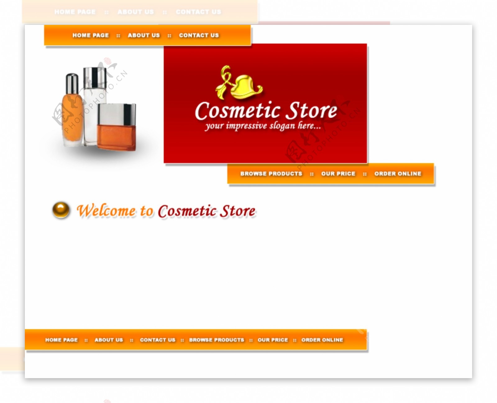 欧美化装品销售网站模版