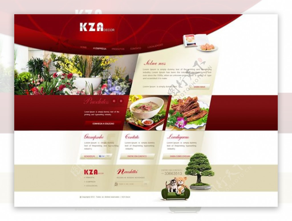国外美食网站模板PSD素材