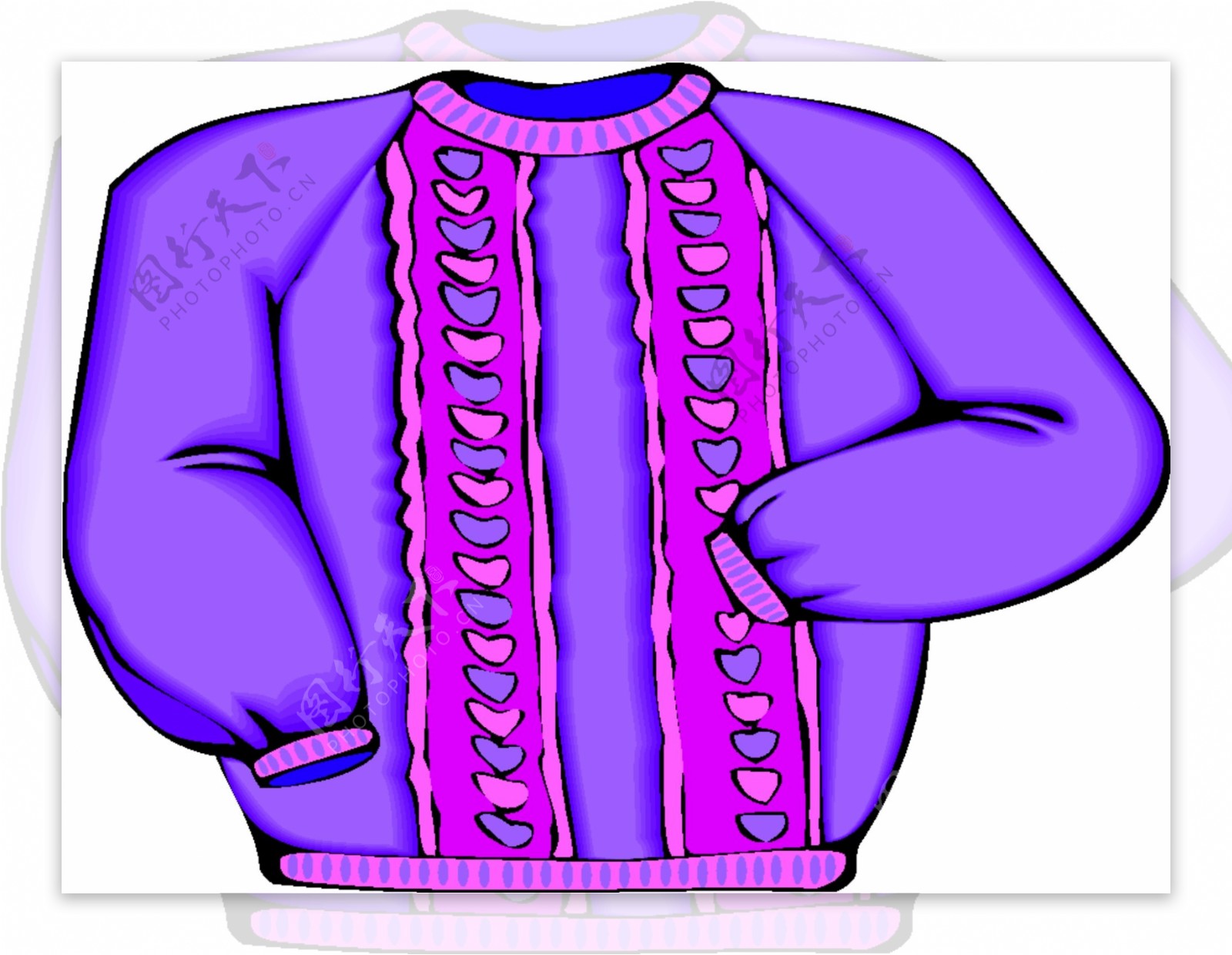 紫色调圆领服饰设计