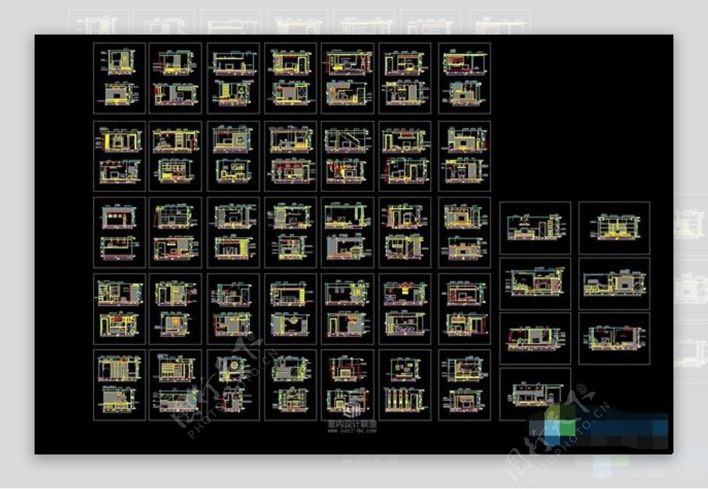 电视背景墙CAD施工图77例免费下载