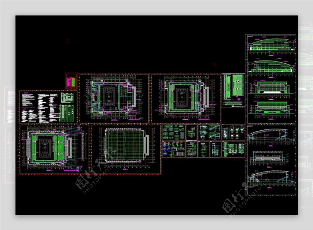 某体育馆施工图CAD图纸