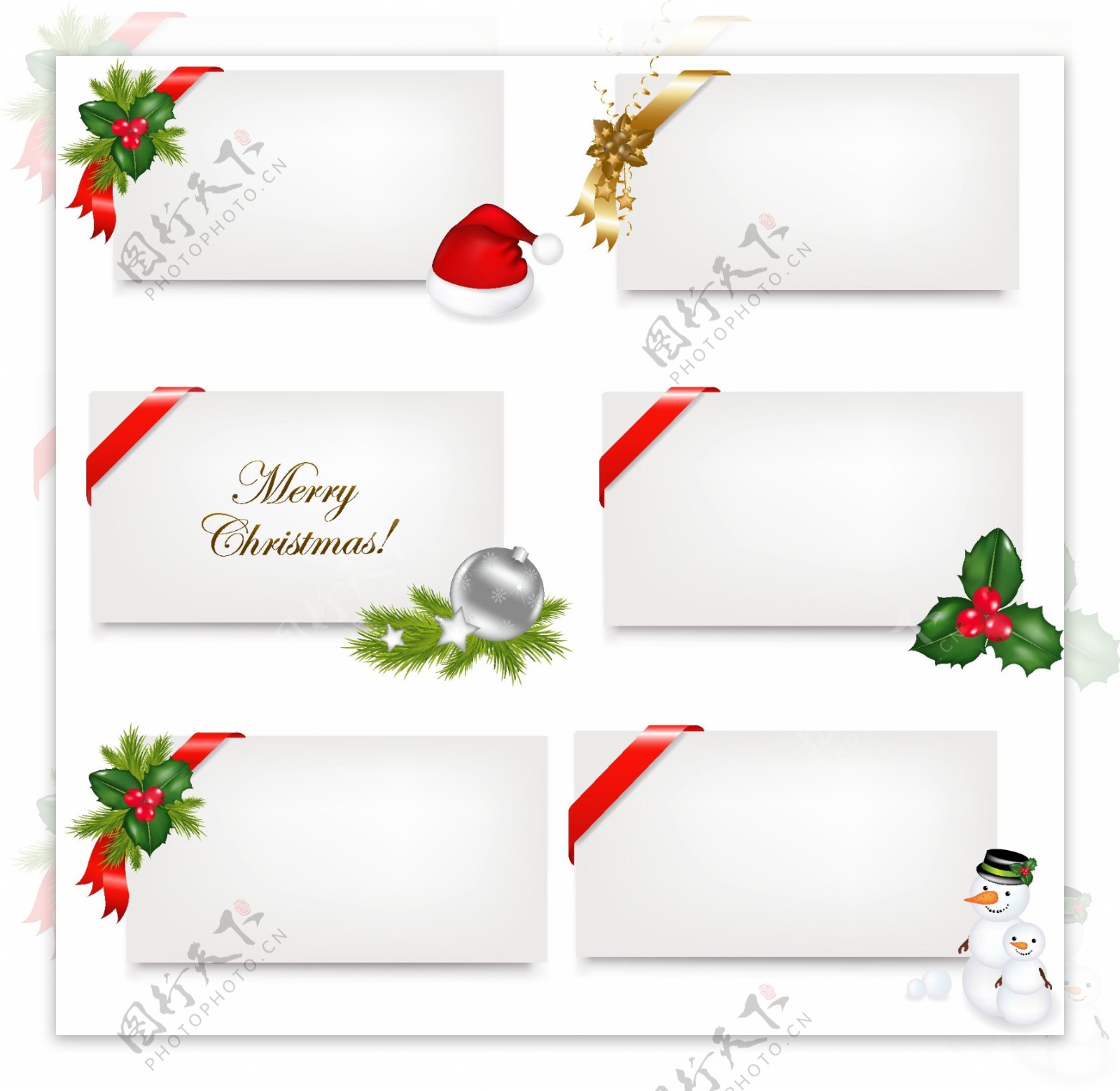 圣诞节装饰标签卡片矢量素材