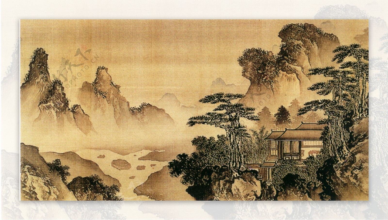 古典中国画山水风景画水墨
