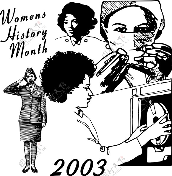 妇女历史月剪贴画