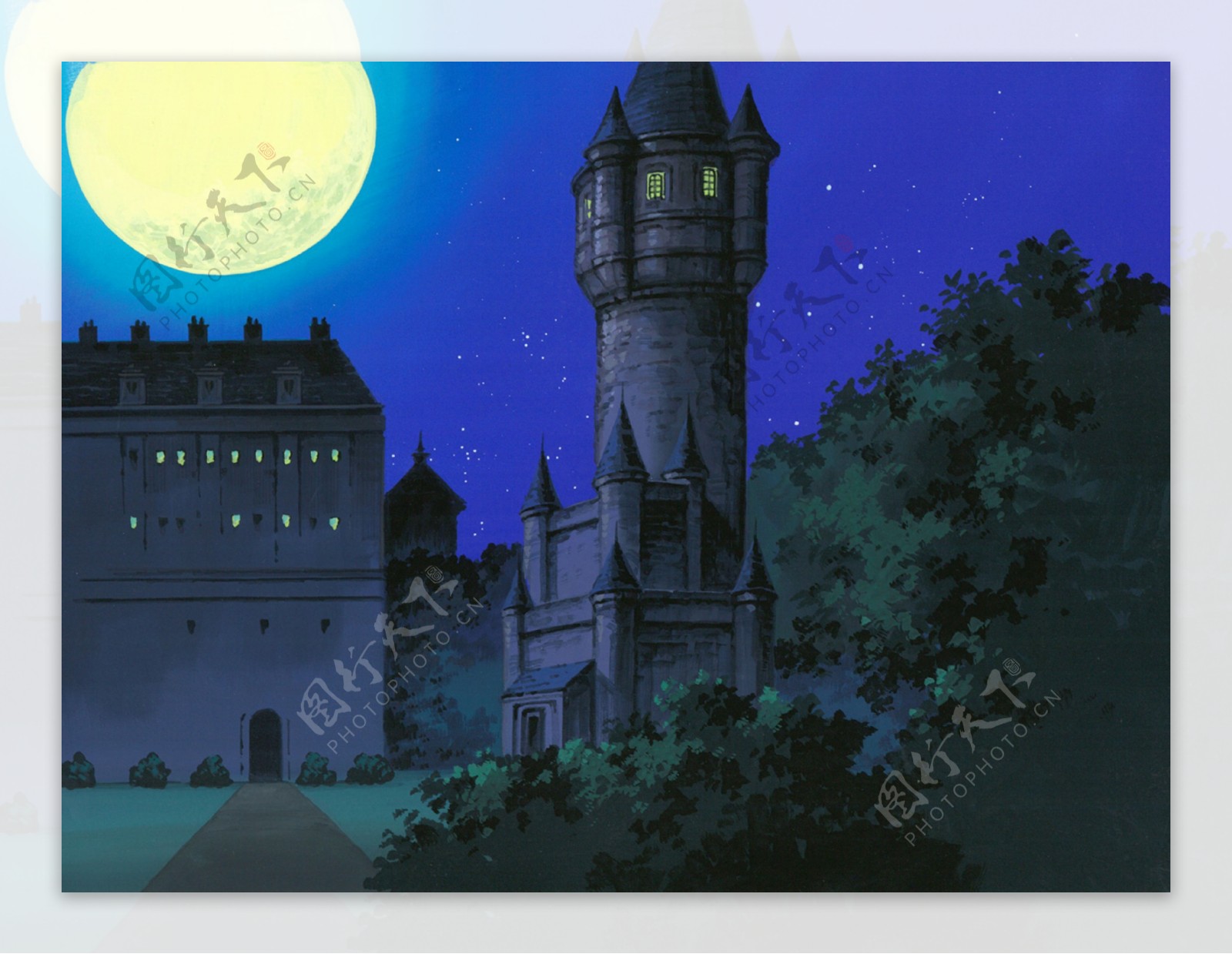 月光城堡绘画