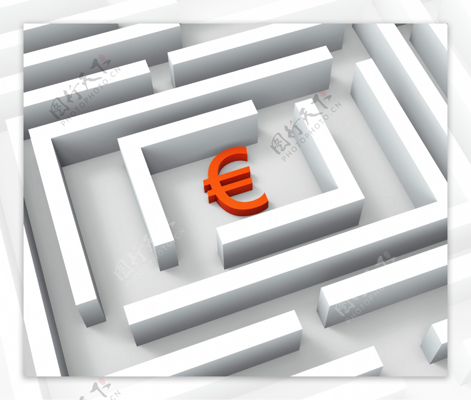 在迷宫的迹象显示欧元欧元信贷
