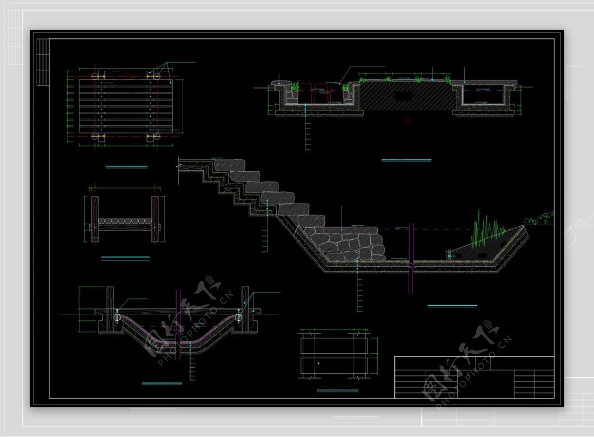 步石做法详图cad图纸