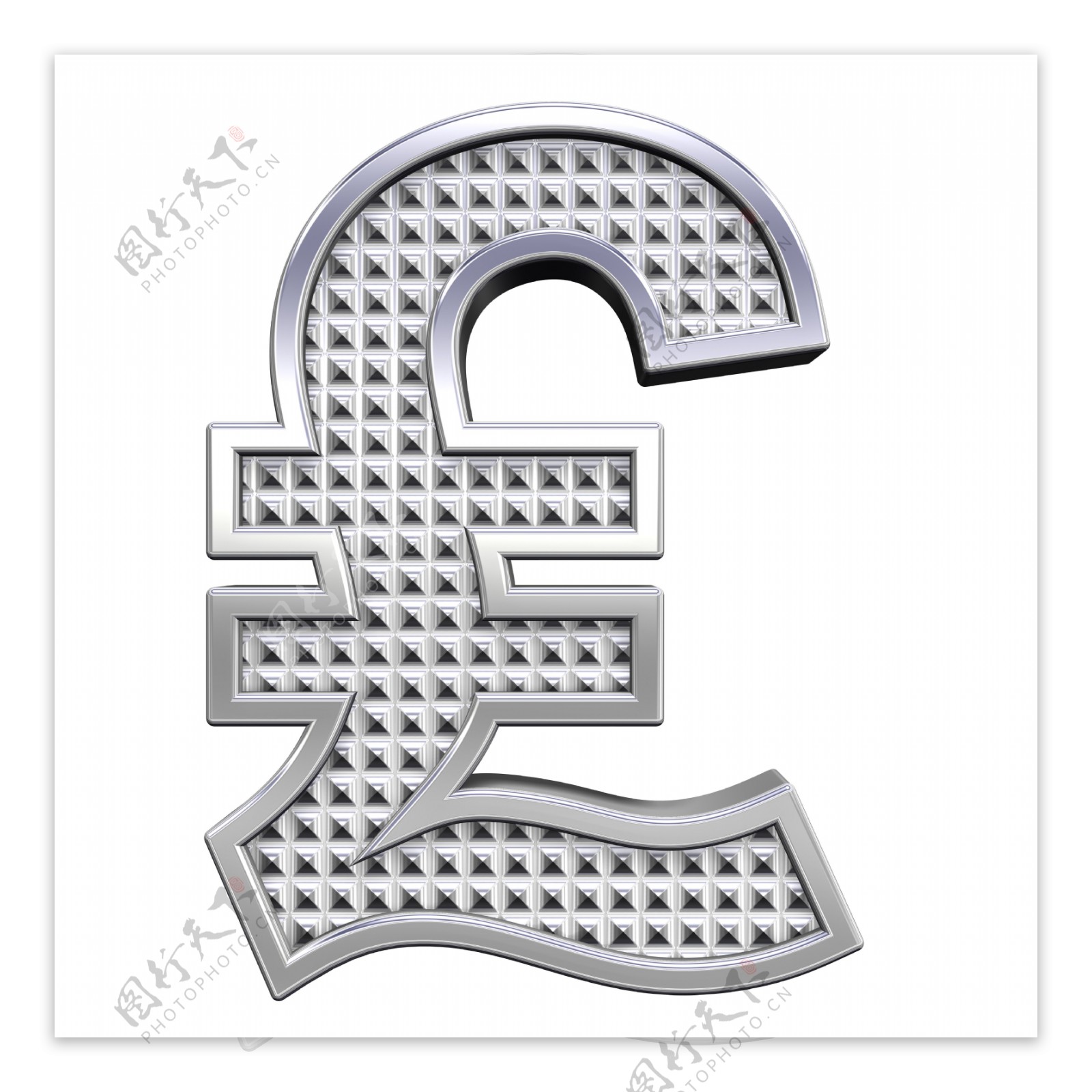 英镑的符号从滚镀铬字母集