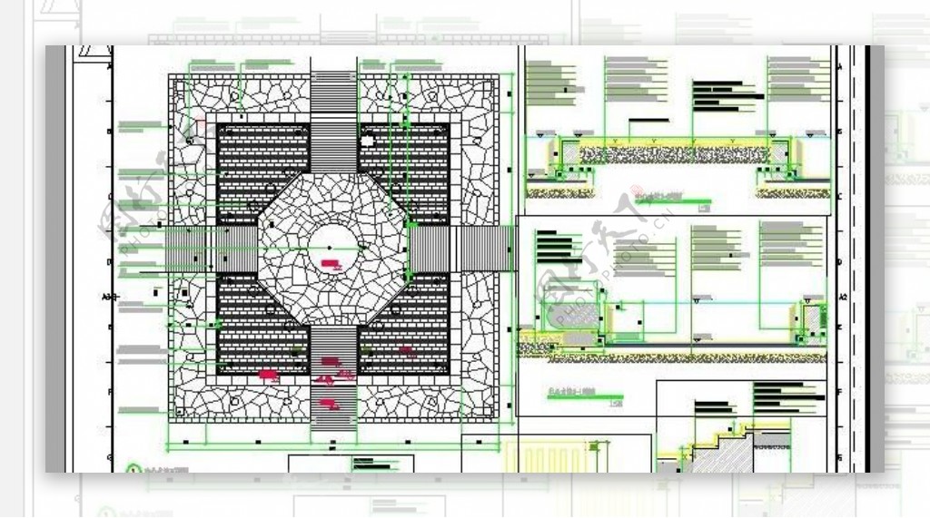 某市大型广场水池景观施工设计图