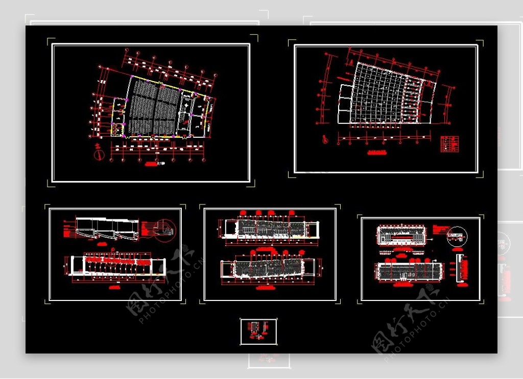 某大学阶梯式大会议室CAD设计施工图
