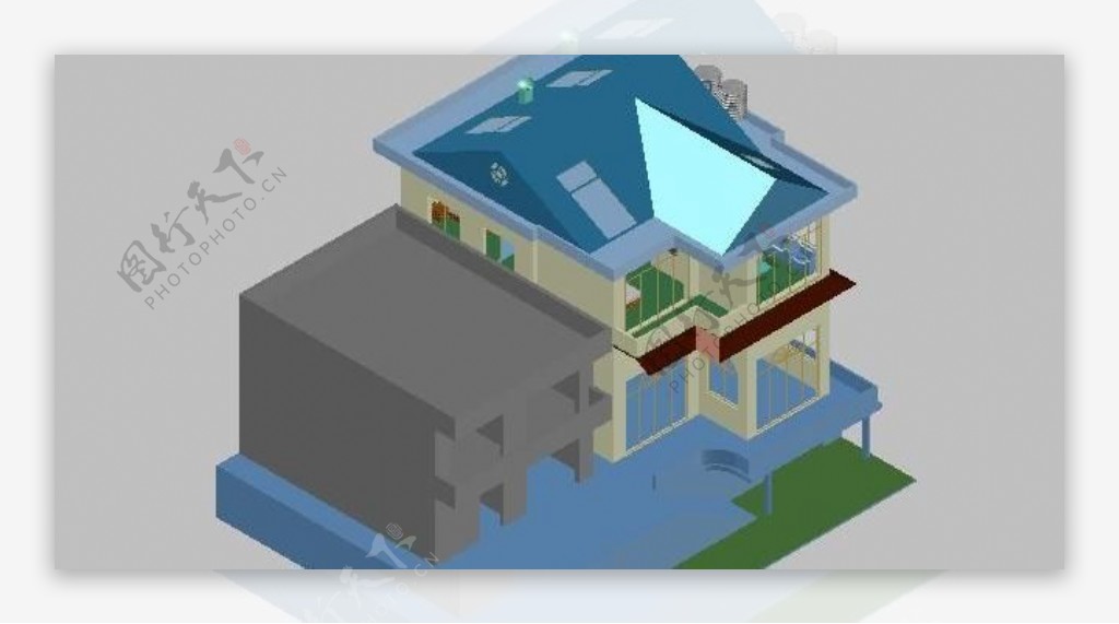 农村新建房3D模型图