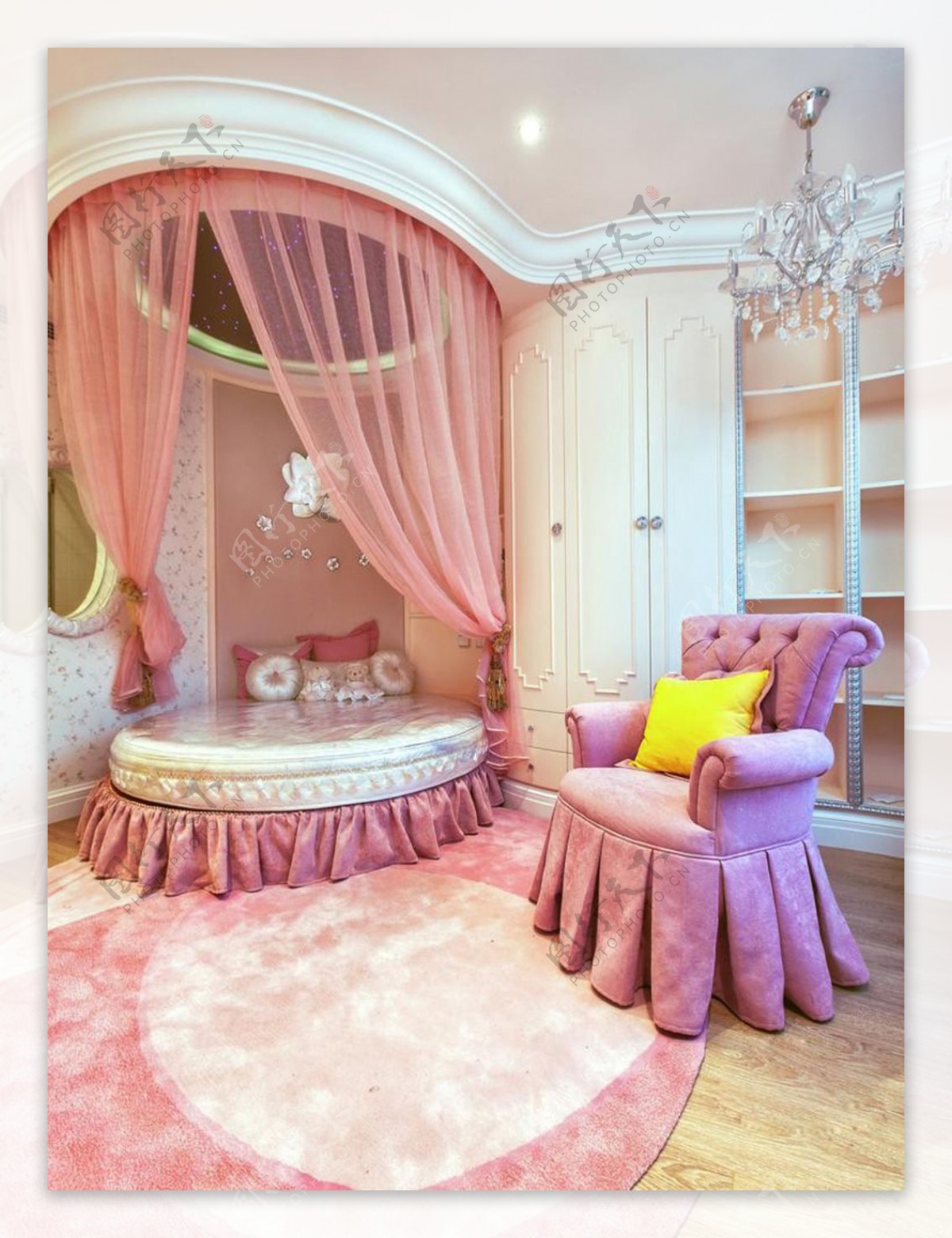 粉色卧室素材