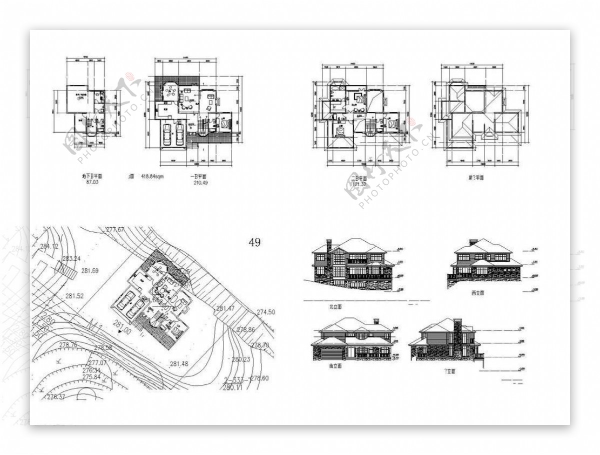别墅设计CAD图纸
