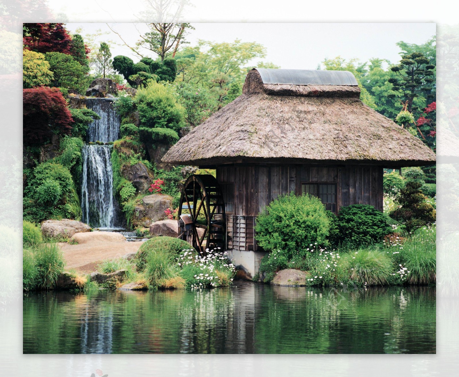 小屋流水风景壁纸