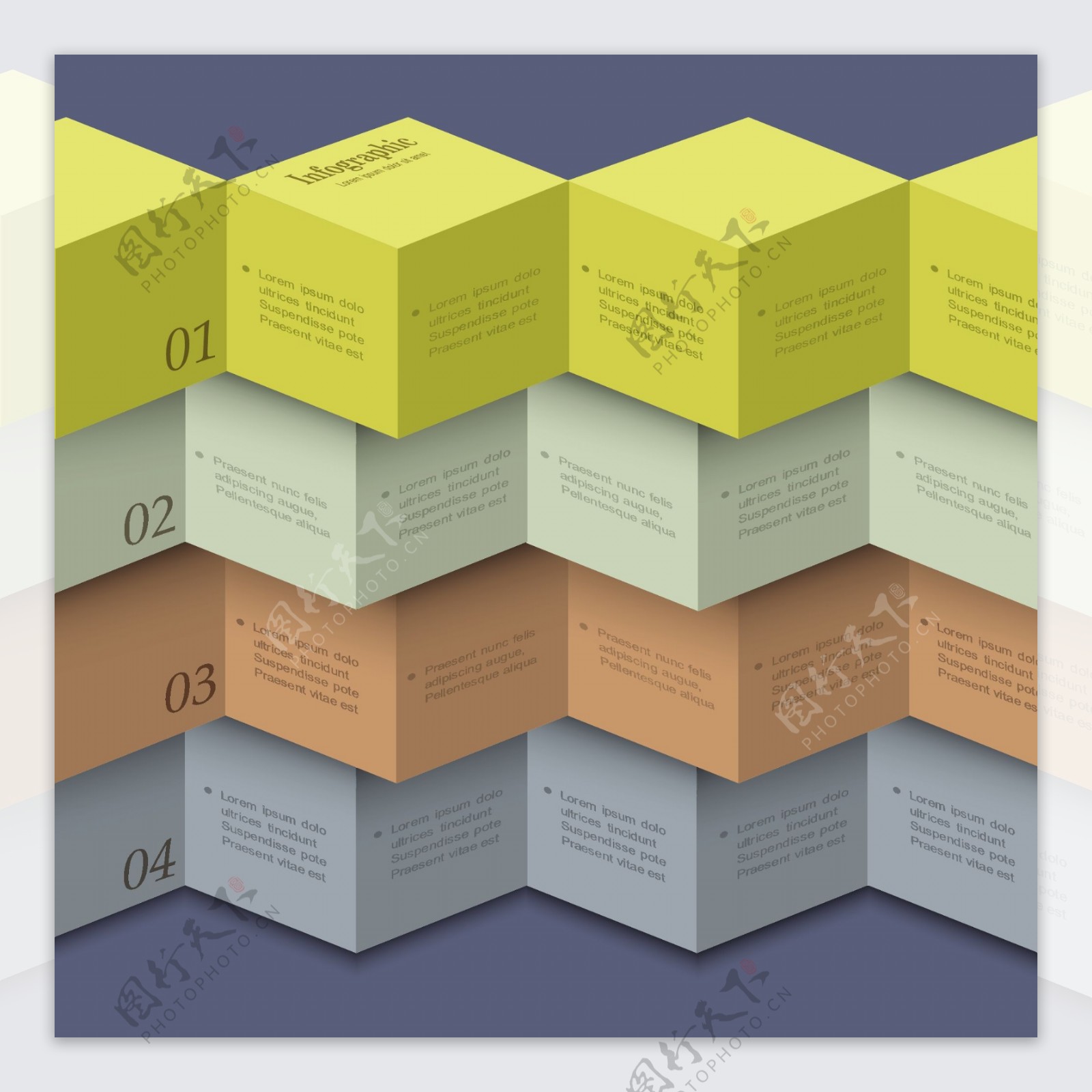折纸样式信息图形设计模板