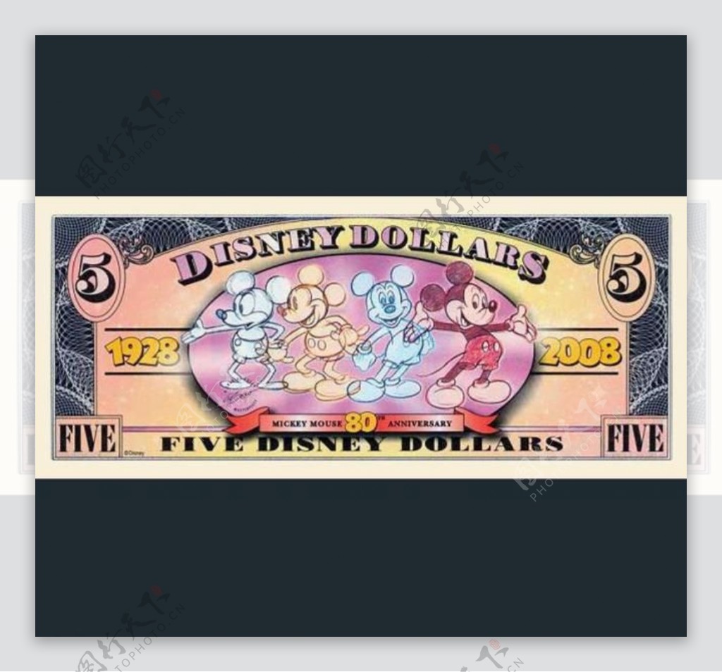迪士尼纪念币5元反面图片