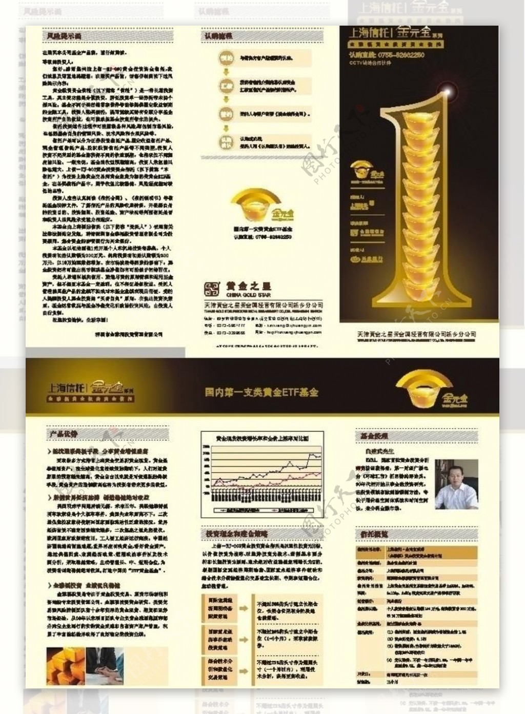 黄金之星上海信托金元宝dm宣传单图片