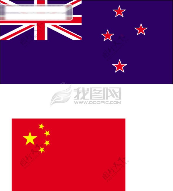 新西兰国旗中国国旗