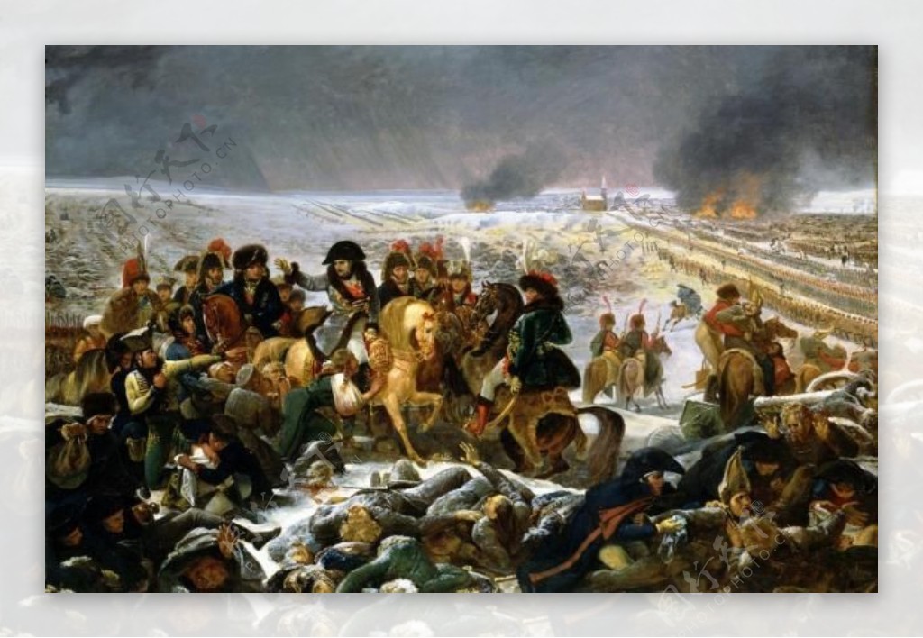 拿破仑在劳艾的战场上图片