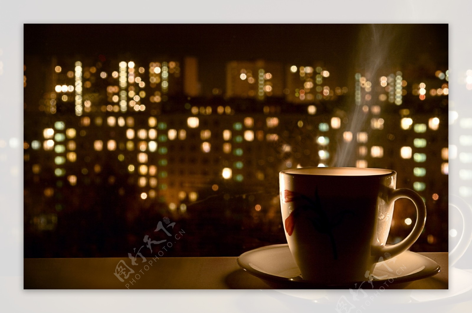 咖啡杯城市图片
