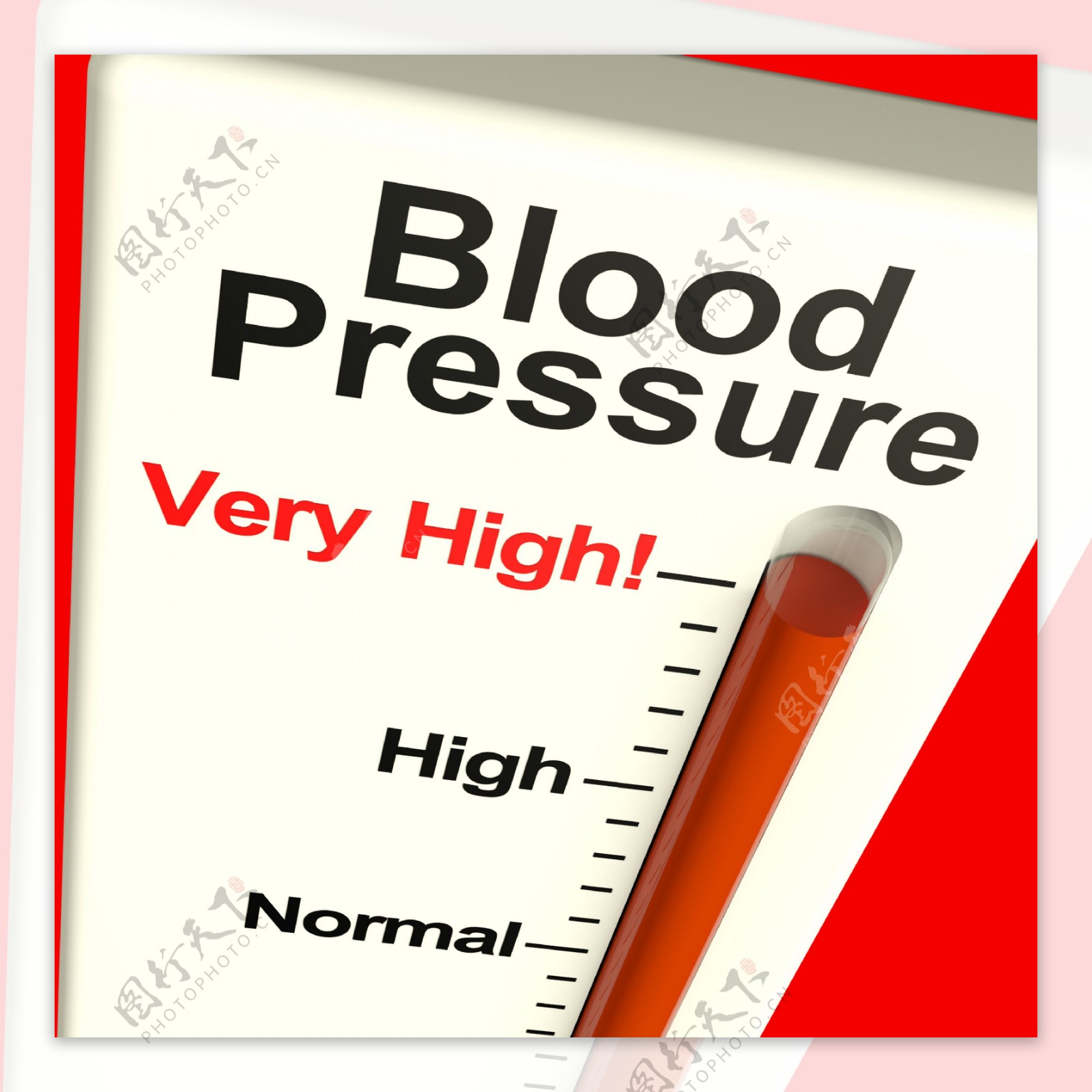 非常高的血压显示高血压与应力