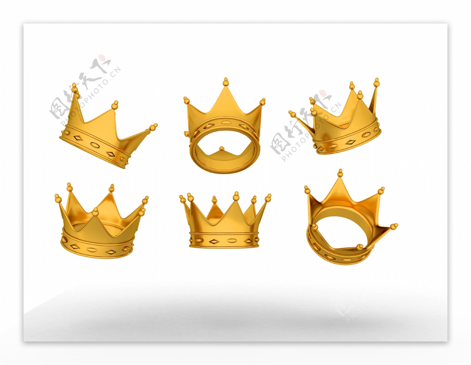 各种姿势的金色的王冠