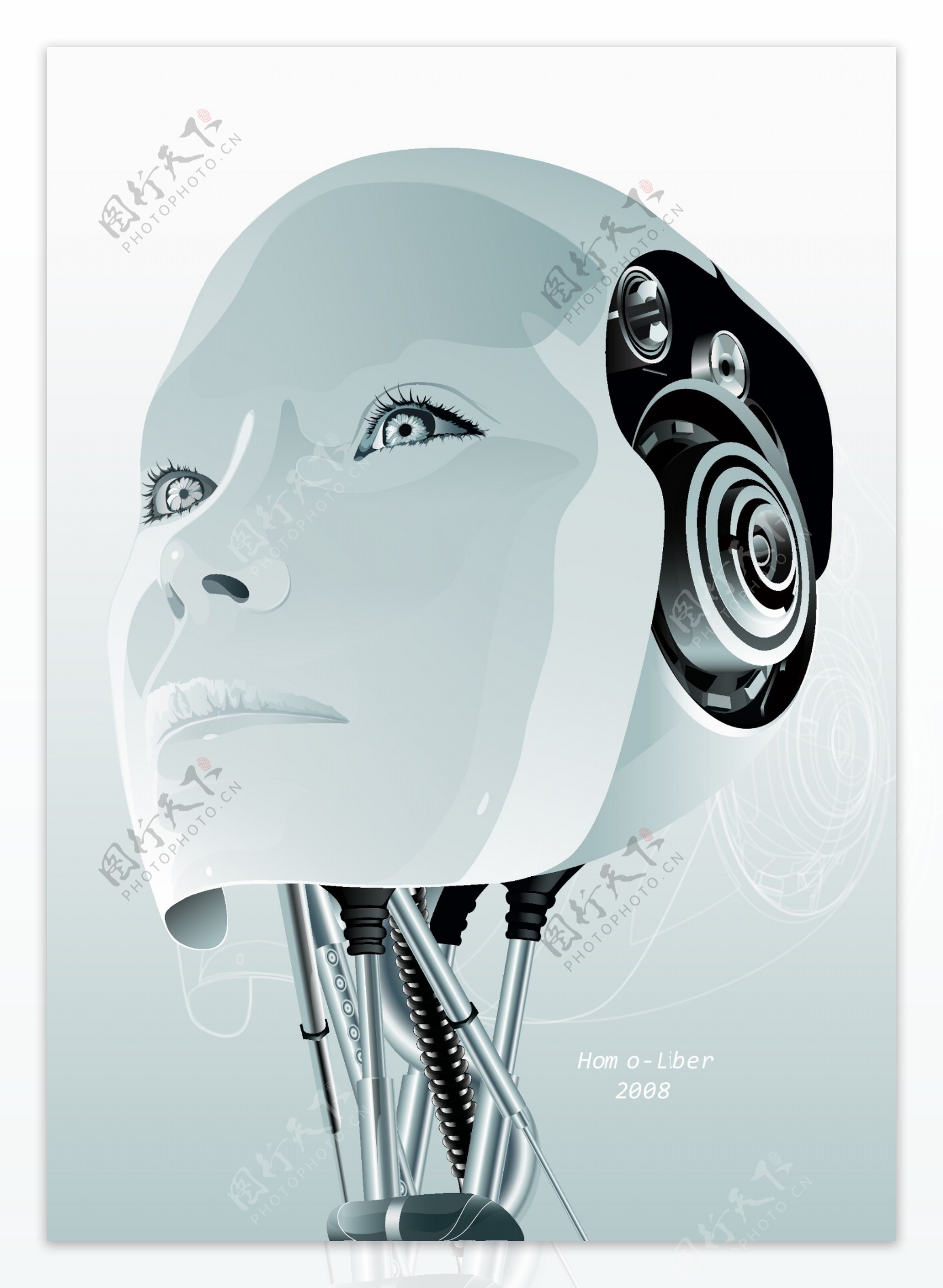 一款3D风格女性机器人