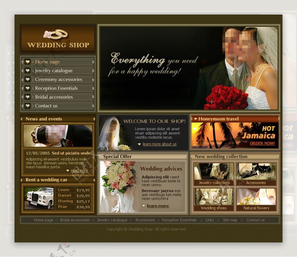 教婚礼用品商店网站模板