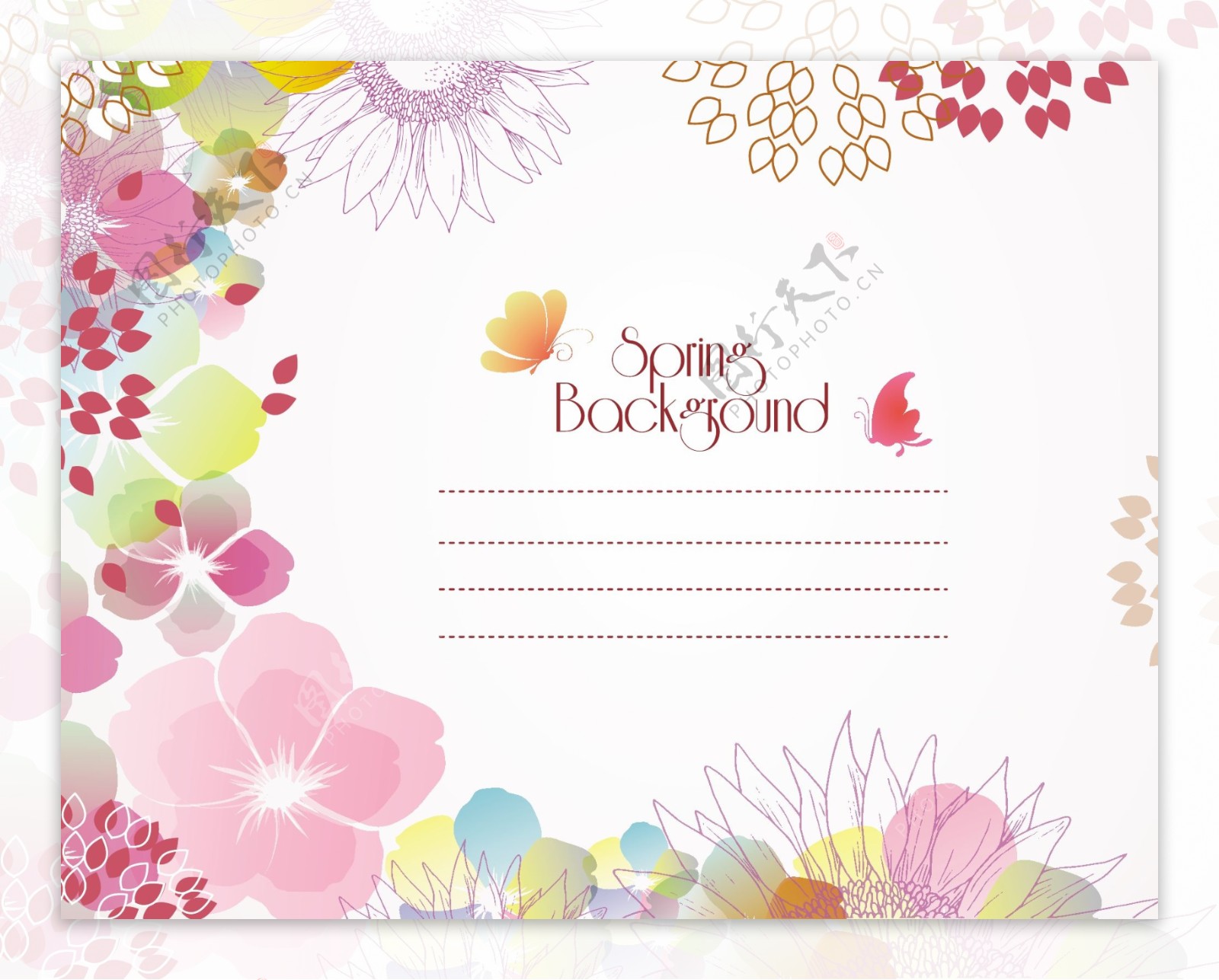 可爱花纹花朵卡片图片
