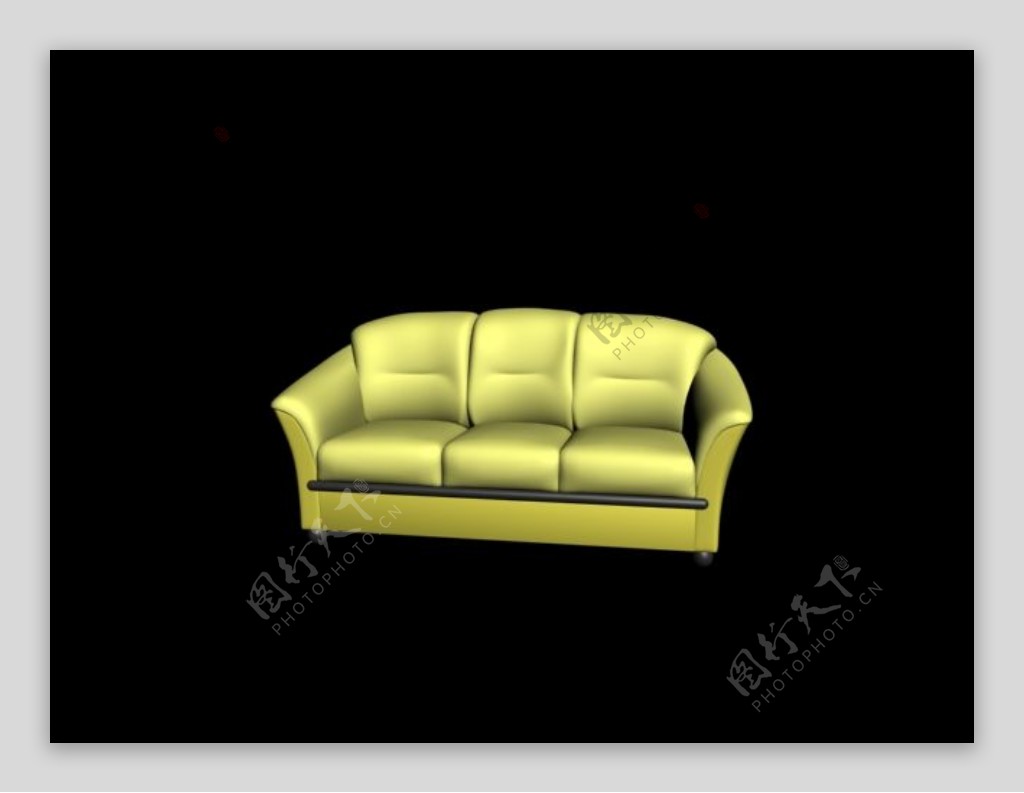欧洲风格的三座暗黄色的沙发