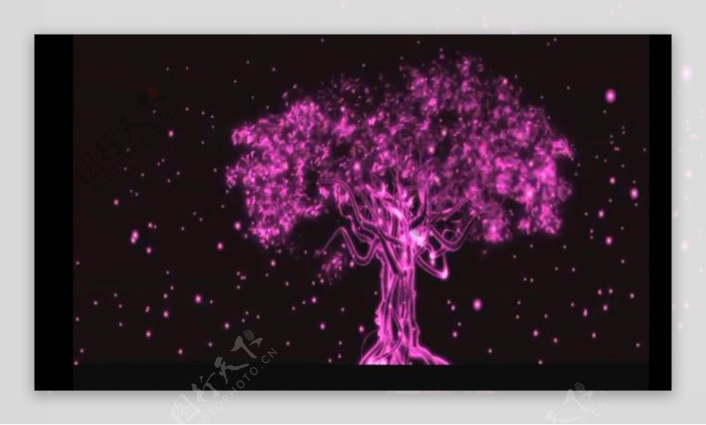 紫色荧光树舞台背景