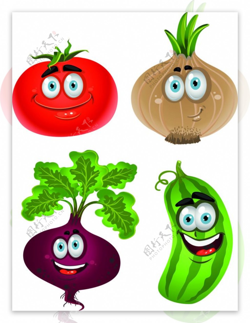蔬菜卡通形象矢量素材